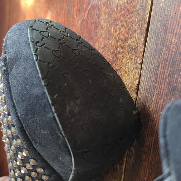 Candies Velvet Platform High Heel Rhinestone Peep Toe Pumps - Picture 7 of 13